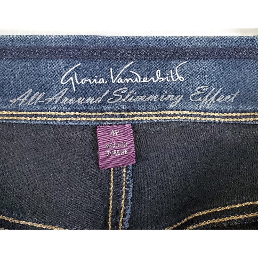 Gloria Vanderbilt Jeans All Around Slimming Avery Slim Leg Dark Pull-On Size 4P - Picture 7 of 7